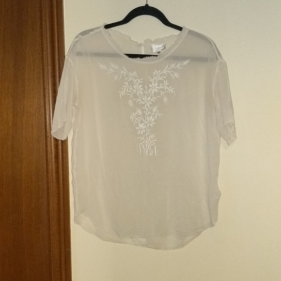 Wilfred Tops - Wilfred sheer white silk blouse